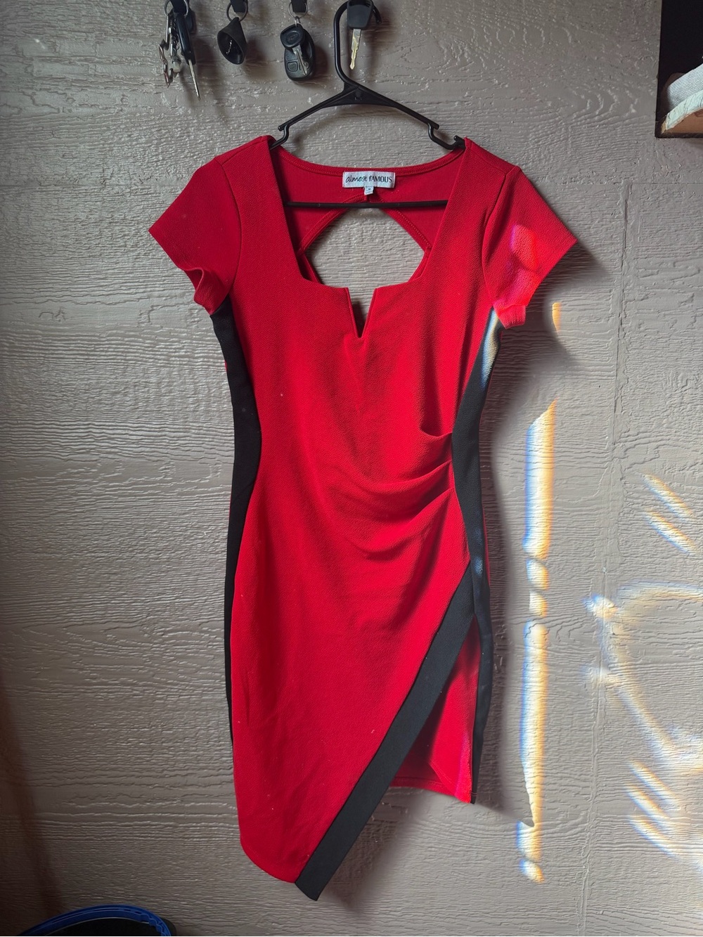 Wrap Mini Dress with Cutout V-Neck Formal Cocktail